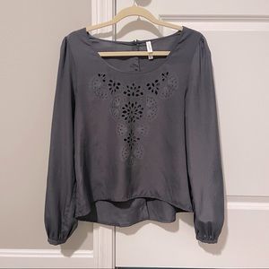 Dark gray blouse with cut-out details from Target